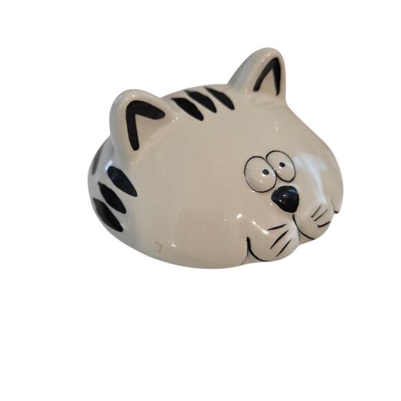 Pier 1 Imports Ceramic Cat Holding Mouse Teapot Black & White Whimsical Decor - Picture 7 of 10